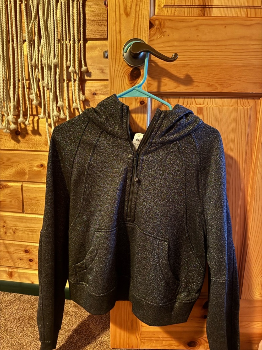 lululemon athletica Metallic Black Zip Hoodie